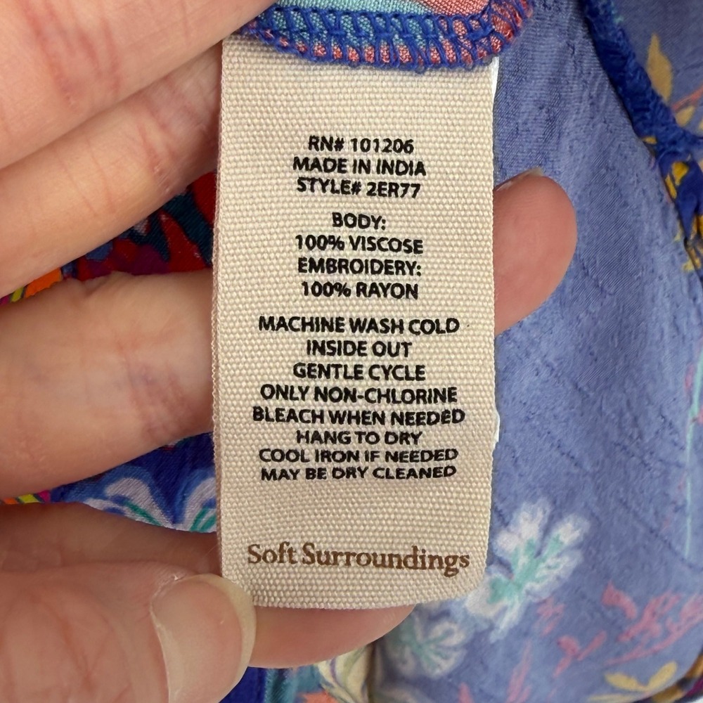 Soft Surroundings Hermosa Tunic Top Large Boho‎ Floral Patchwork Embroidered - Picture 5 of 7
